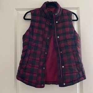 Black and Red Checkered Puffer Vest